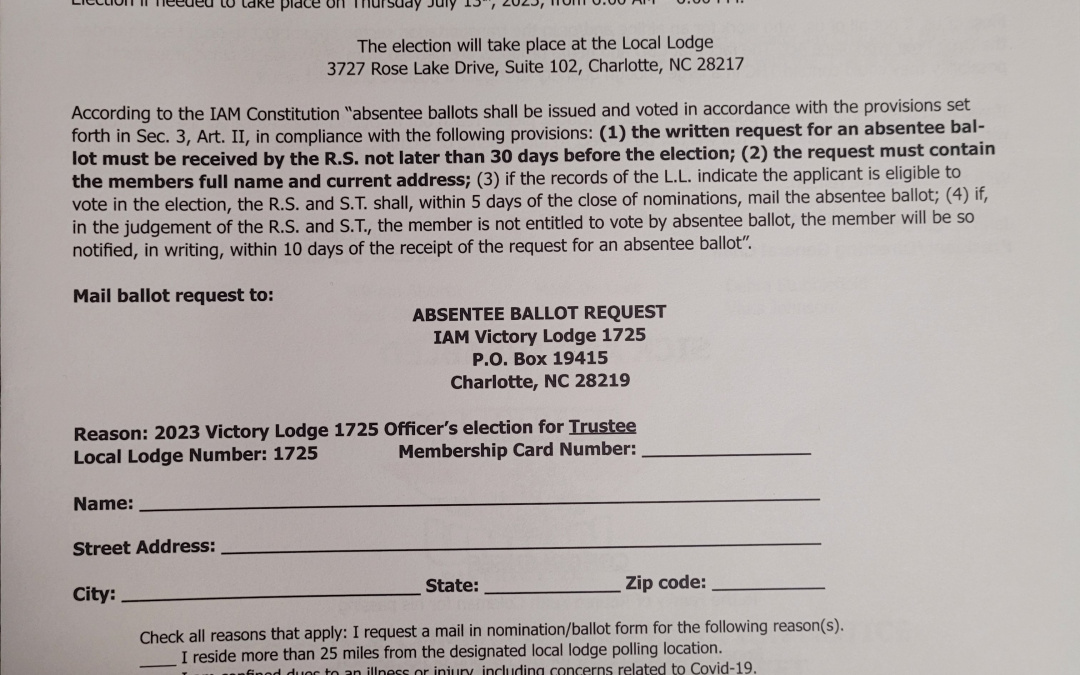 Victory Lodge Officer Election Notice