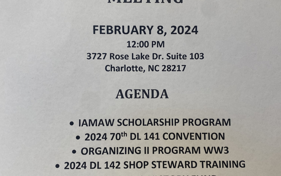 February Business Meeting Agenda