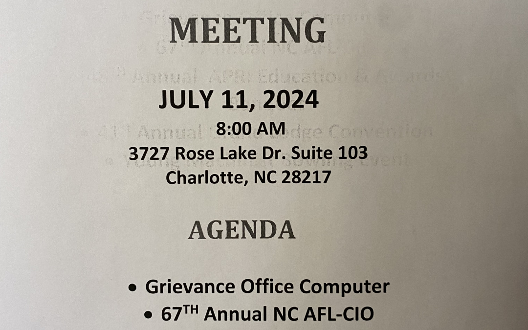 July Business Meeting Agenda